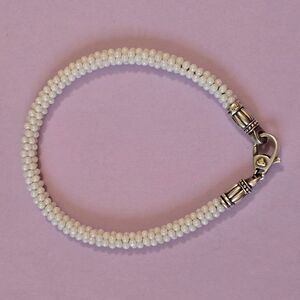 Lagos White Ceramic Caviar Beaded Bracelet